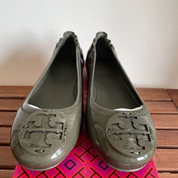 Tory Burch Minnie Ballet Travel Leather Flats Moss Women Size 5.5(141368)$228 - Picture 4 of 15